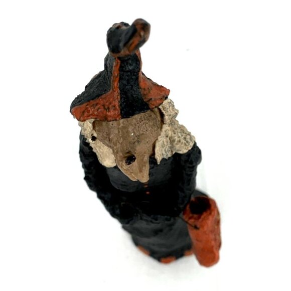 Primitive Folk Art Kitchen Witch Wart on Nose Composite Hand Crafted 9.75" - Picture 5 of 7